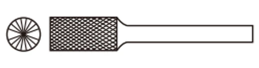 Cylindrical end cut carbide burr head profile