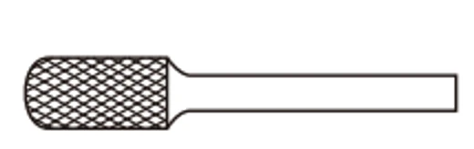 Cylindrical ball nose carbide burr head profile