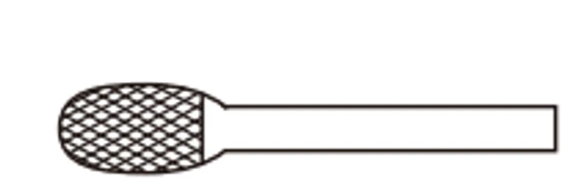 Oval / egg carbide burr head profile