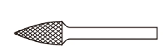 Pointed tree carbide burr head profile
