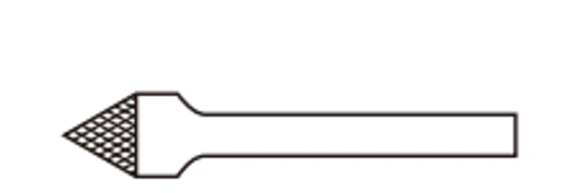 60-degree cone carbide burr head profile