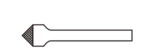 90-degree cone carbide burr head profile