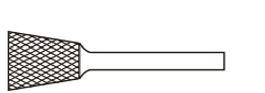 Inverted cone carbide burr head profile
