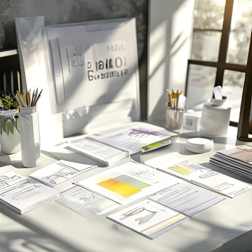 Label and sticker design sample board