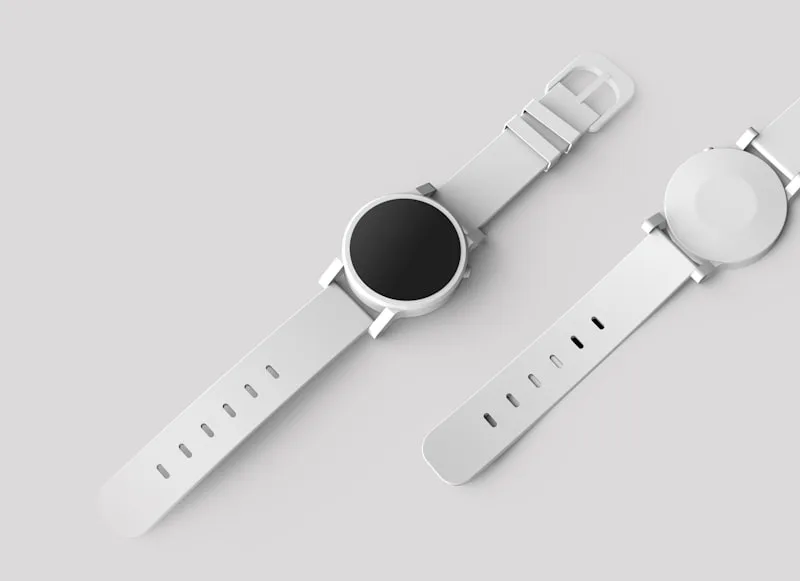 Minimalist watch on white background - product photography