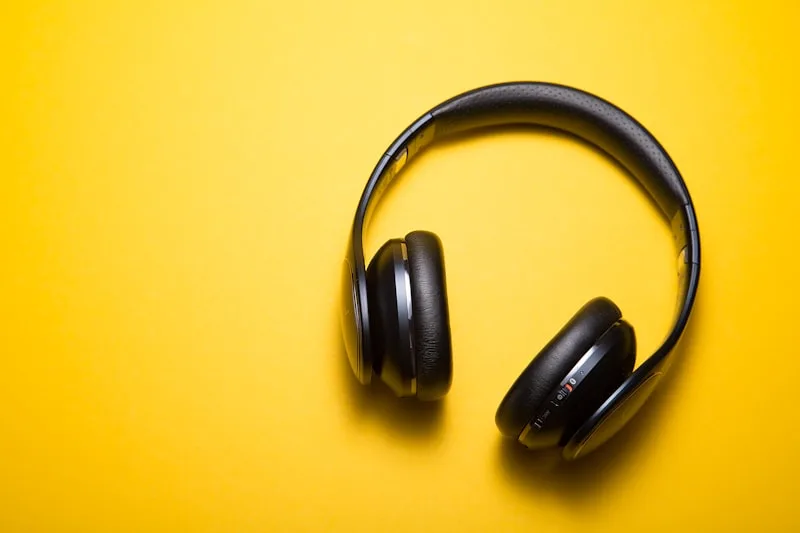 Headphones product shot with soft lighting
